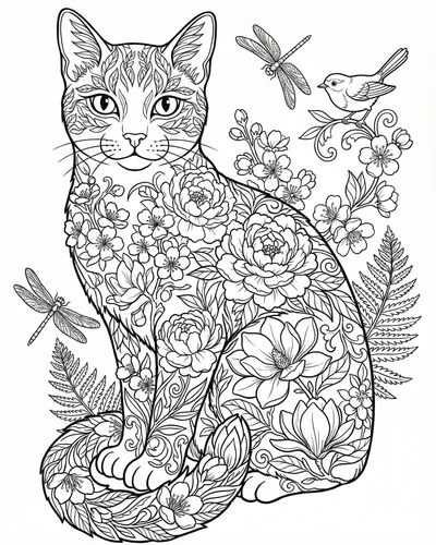 Cat Coloring Pages for Adults preview