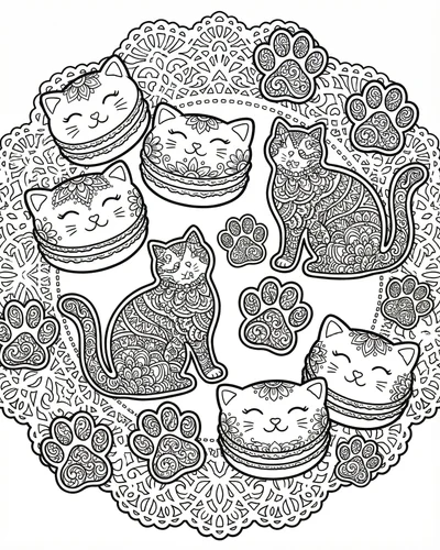 Free printable cat ice cream cone with sprinkles coloring page coloring page for adults and kids