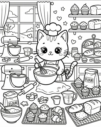 Cute Cat Coloring Pages preview
