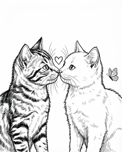 Free printable kitten greeting 17 coloring page for adults and kids