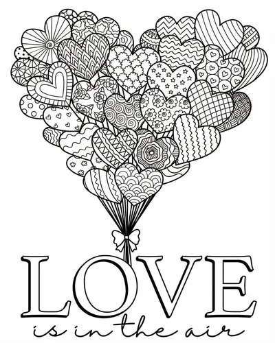 Free printable love is in the air 1 coloring page for adults and kids