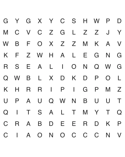 Animal Word Search