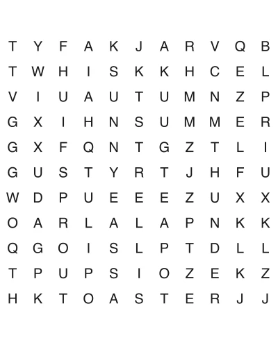 Free printable easy word search puzzle 9, 11x11 grid, 2 directions, US Letter PDF with answer key