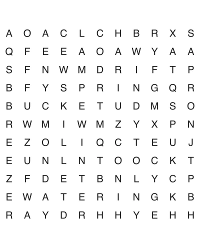 Free printable easy word search puzzle 10, 11x11 grid, 2 directions, US Letter PDF with answer key