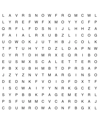 Free printable word search puzzle 4, 15x15 grid, 4 directions, US Letter PDF with answer key