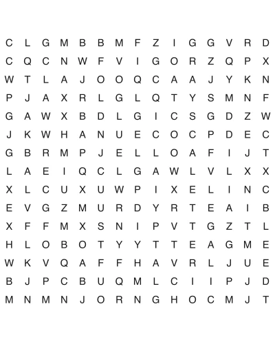 Free printable word search puzzle 11, 15x15 grid, 4 directions, US Letter PDF with answer key